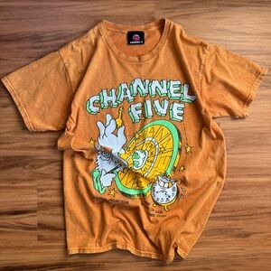 Channel 5 Astrology Graphic Crew Neck Short Sleeve T-Shirt Orange L